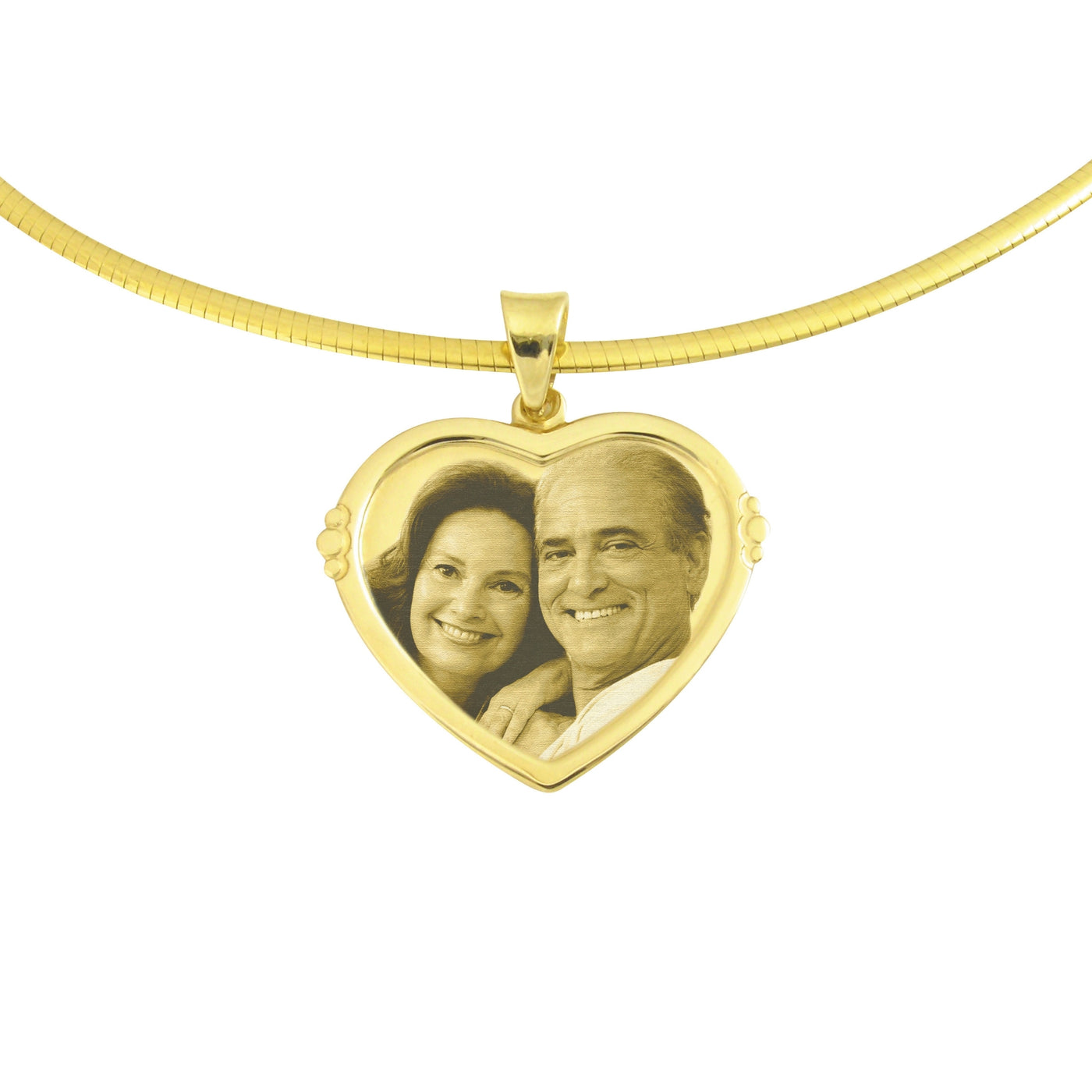 9ct Gold Designer Heart Photo Engraved Pendant