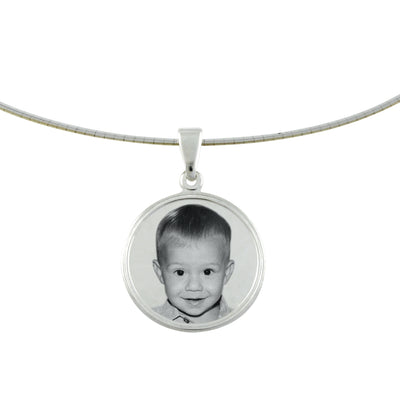 Small Classic Round Photo Engraved Pendant