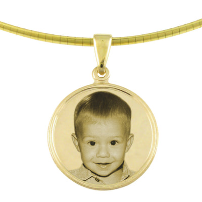 Small Classic Round Photo Engraved Pendant