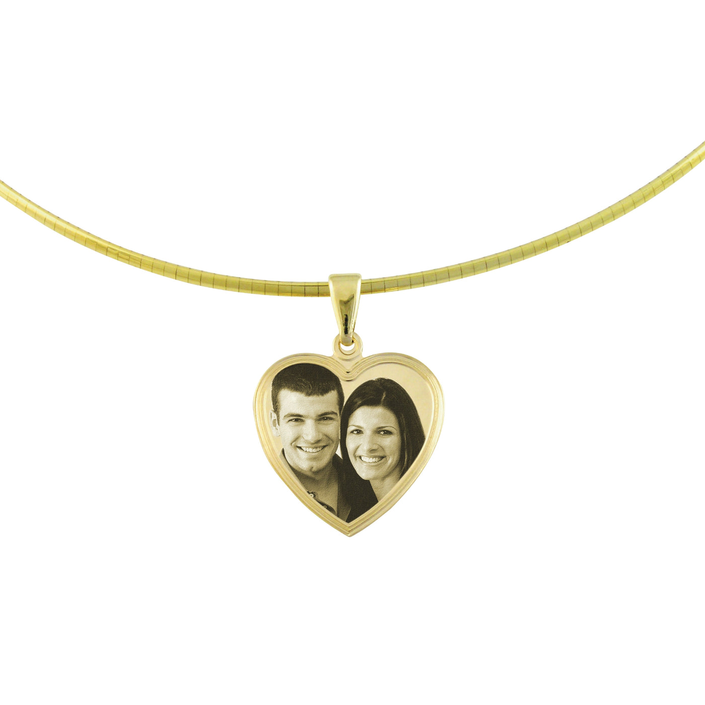 Small Classic Heart Photo Engraved Pendant