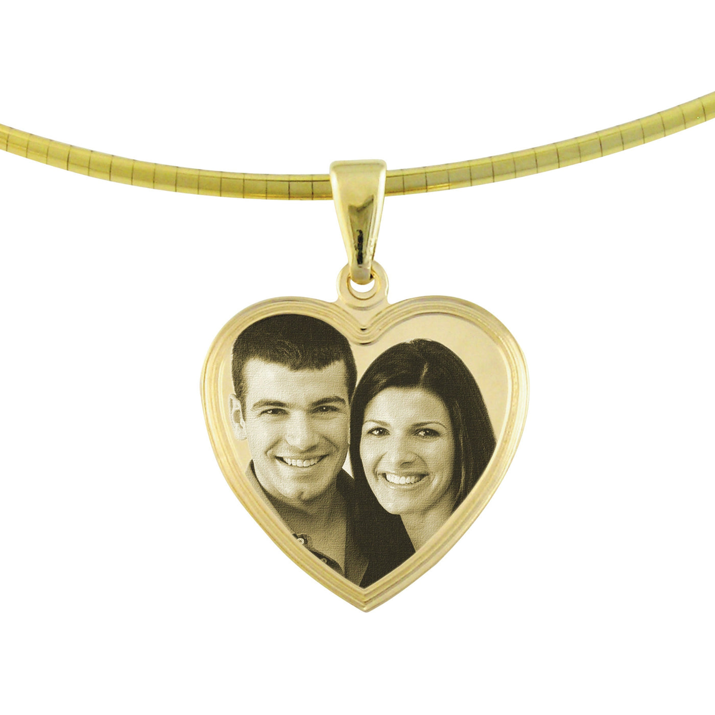 Small Classic Heart Photo Engraved Pendant