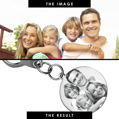 Round Keyring Photo Engraved