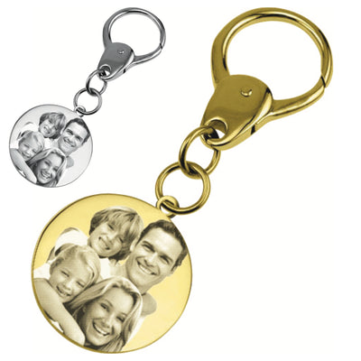 Round Keyring Photo Engraved