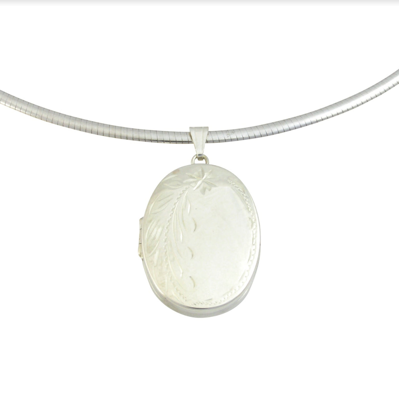 Sterling Silver Oval Locket Photo Engraved