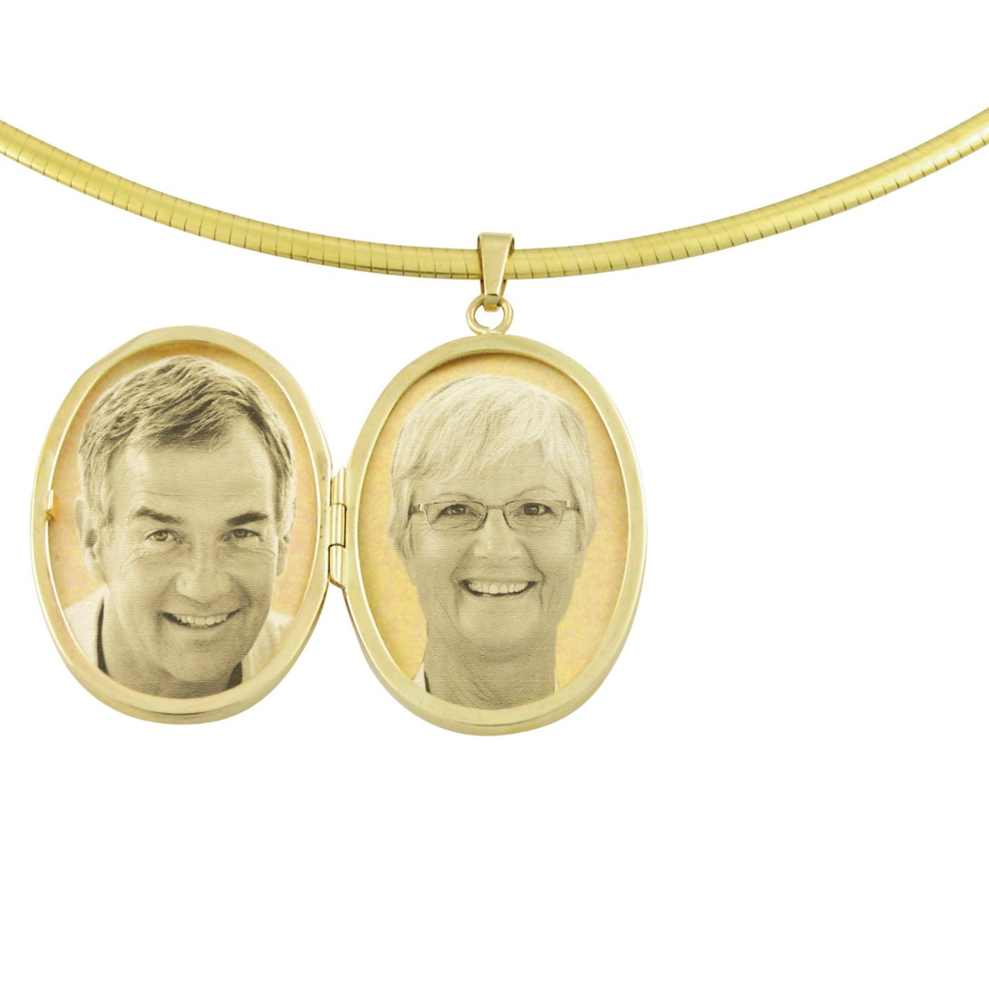 9ct Yellow Gold Oval Locket Photo Engraved