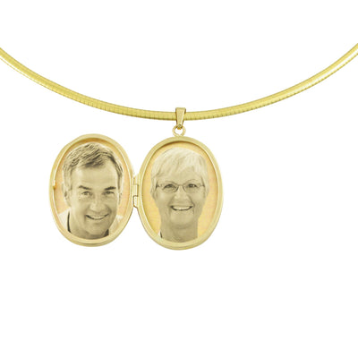 9ct Yellow Gold Oval Locket Photo Engraved